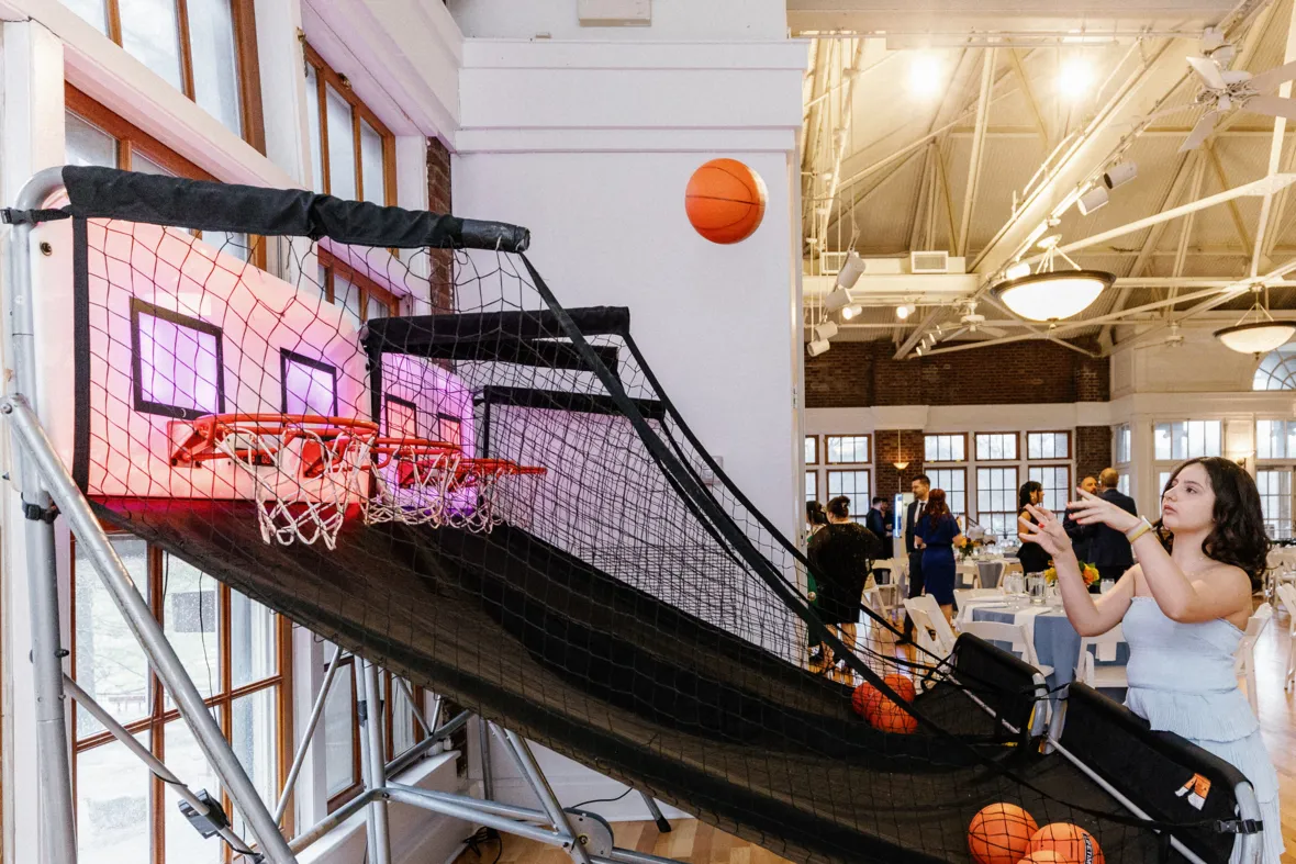 Basketball hoops at Bat Mitzvah party